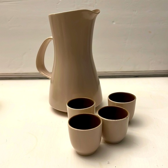 MCM Poole England Set of Pitcher and 4 Cups - Picture 1 of 10